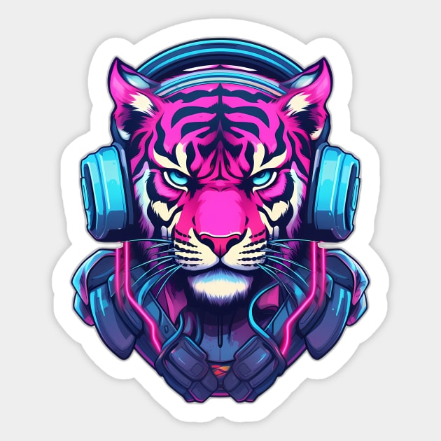 Blue tiger pink headset store